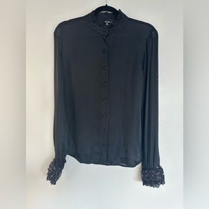 Black Raoul silk blouse | size small